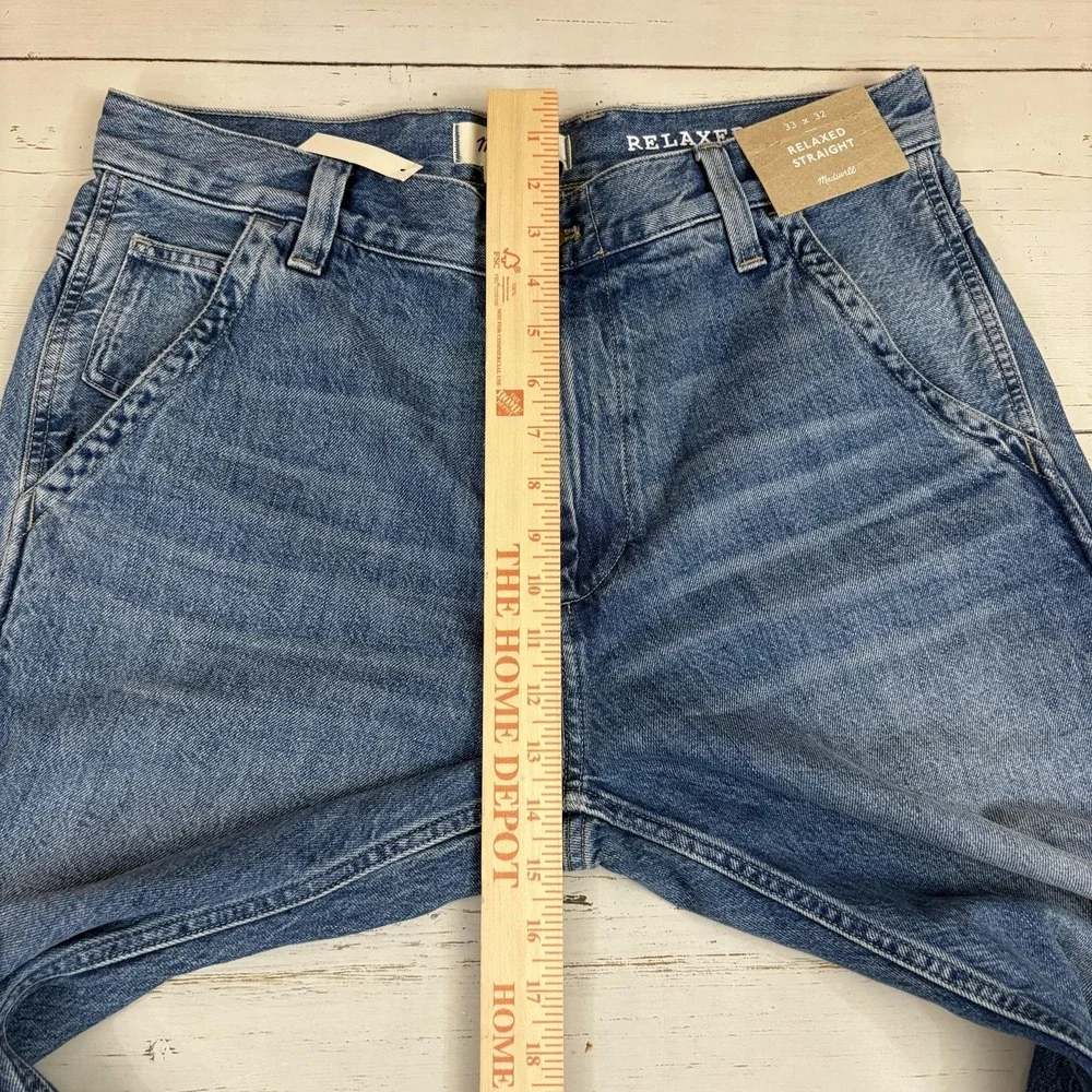 Madewell Relaxed Straight Workwear Carpenter Jeans Mens 33x32 Blue NEW NWT